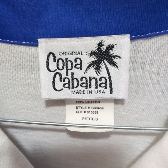 Women's Copa Cabana Sailboats USA Blouse Size Petite Sm Short Sleeve Button Up - Picture 4 of 10